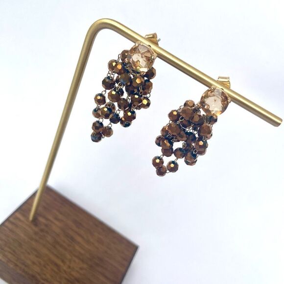 NWT Anthropologie Waterfall Beaded Drop Earrings - Picture 2 of 7